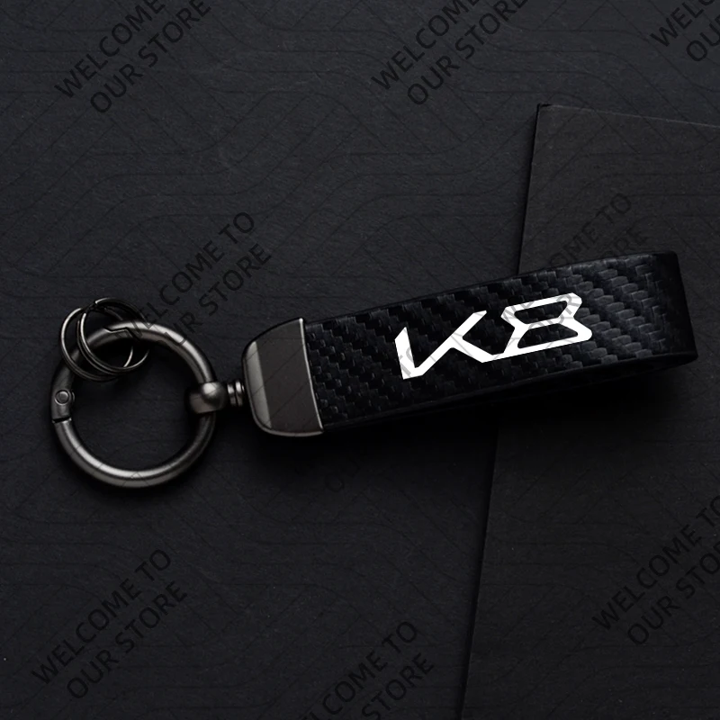

Новая мода для K3 K8 K5 KIA GT Line Logo Автомобильный брелок из углеродного волокна, кожаный брелок из цинкового сплава, индивидуальный подарок с кольцом для ключей, аксессуары