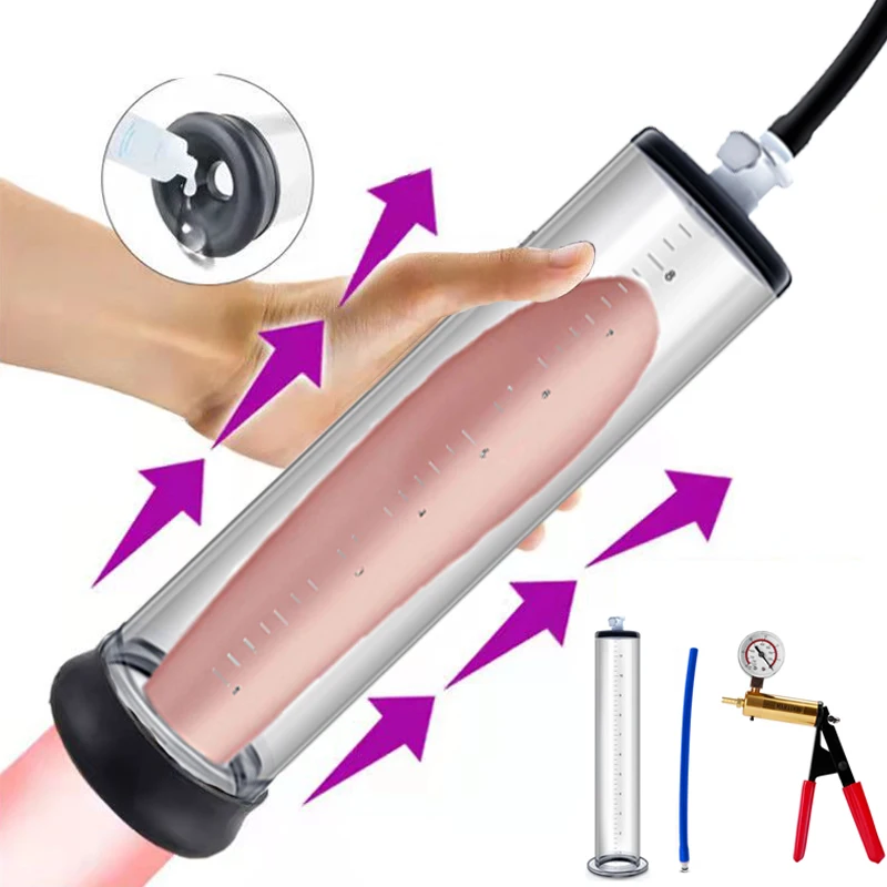 

Penis Pump Extender Enlargement Male Dick Vacuum Enhancer Stretcher Bigger Bigger Growth Exerciser Masturbator Adult Sex Toy Men