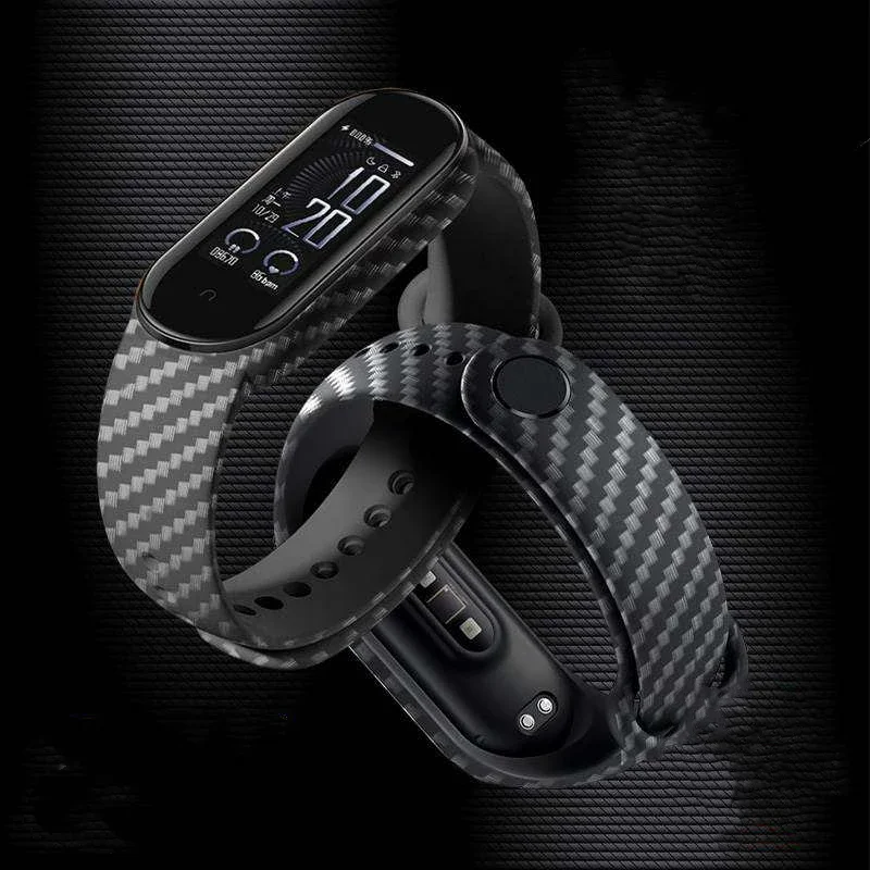 Ремешок из углеродного волокна для Xiaomi Mi Band 7 6, спортивный силиконовый браслет для часов mi band band6 band4 для Xiaomi Mi Band 3 4 5
