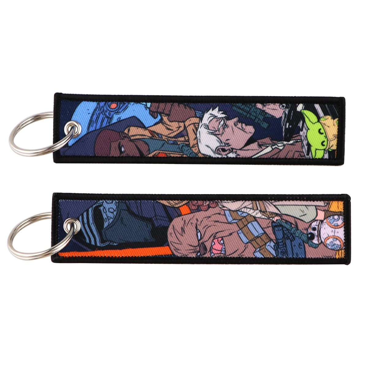 

Embroidered Cool Car Keychains for Men Keyring Anime keys Tag Women Man American Animation Fashion Accessories Jewelry Gifts