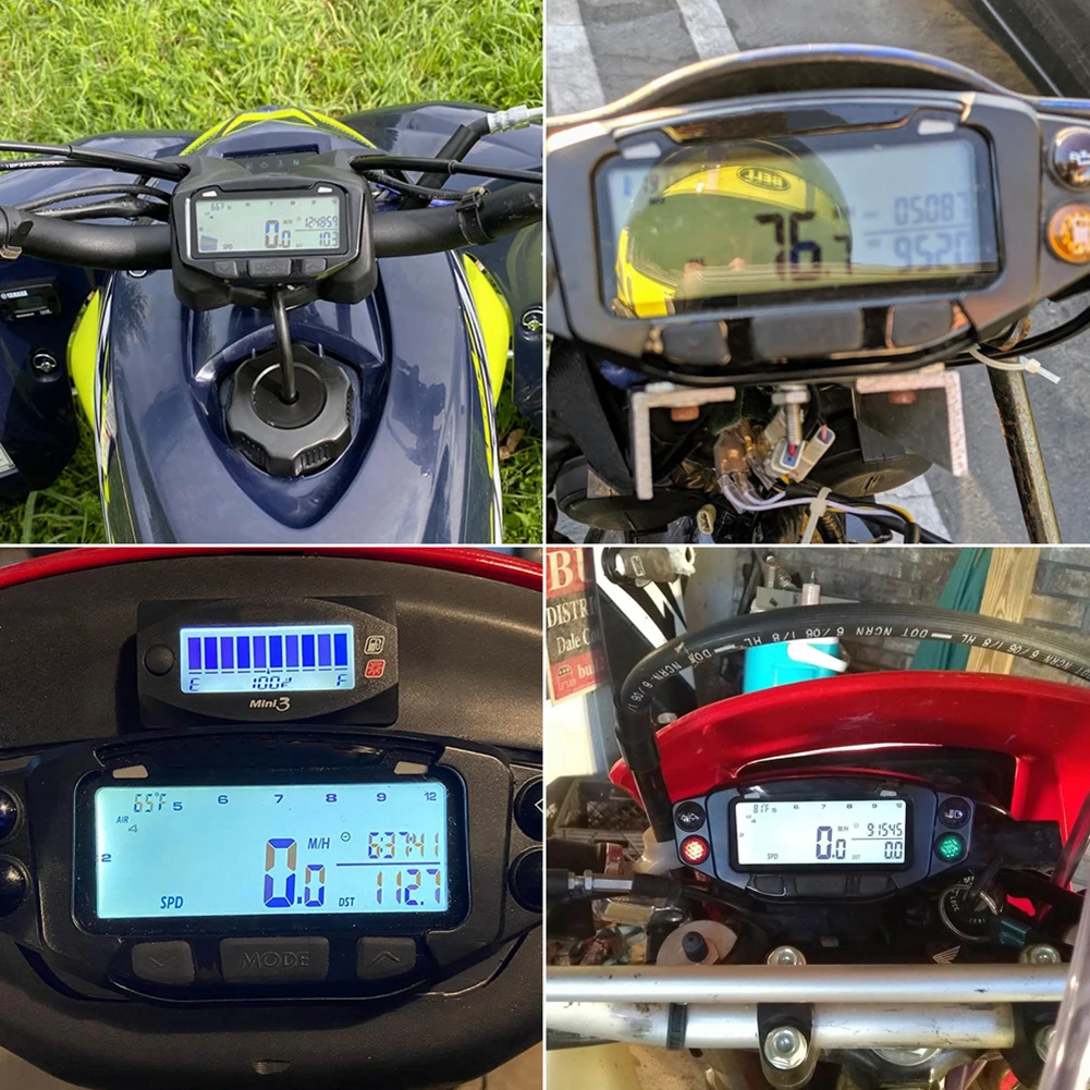 

Brand New Speed Odometer Motorcycle Displays Speed Ride Time Speedometer Tachometer Gauge Kit Ambient Temperature