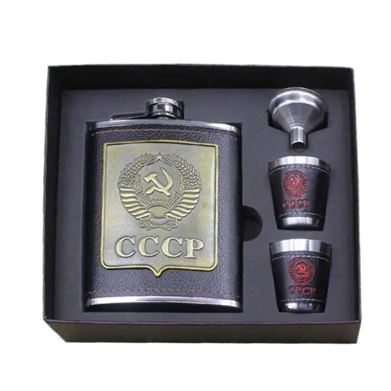 

8 Oz Whiskey Wine Bottle Funnel Cups Kits Stainless Steel Hip Flask for Alcohol Vodka Wine Bottle Engraving Alcohol Container