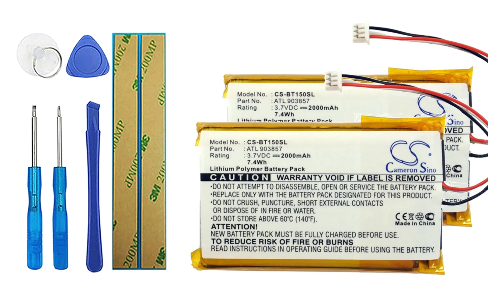 

2 упаковки 2000 мА аккумулятор для Globalstar Telenav TR-151, TR-150, TR-151 ATL903857, BP02-000540, GT920