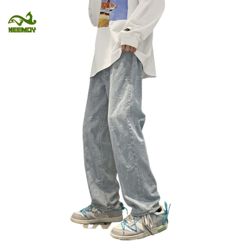 Neemoy 2022 New Men's Jeans Pants Casual Straight Leg Trousers High Quality Male Slim Fit Classic Fashion Streetwear Pop Pants