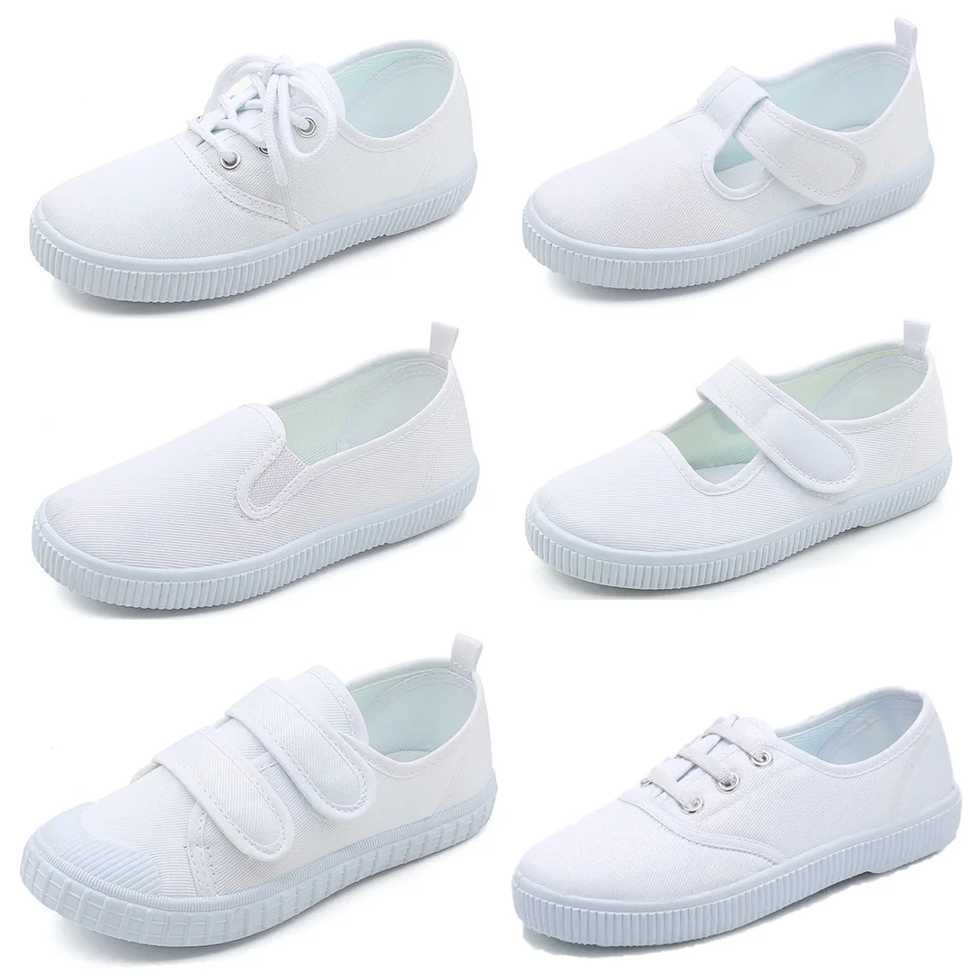 

Kids Children Casual White Canvas Shoes Toddle Girl Breathable non-slip wear resistant sweat absorbing Shoes Boys Four Seasons