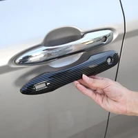 for toyota camry 2018 2019 2020 2021 2022 abs carbon fiber style exterior door handle cover molding trims smart keyhole