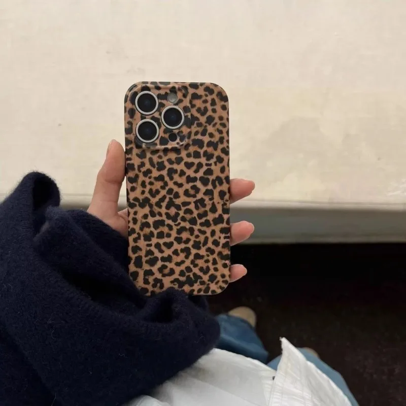 Чехол с леопардовым принтом для iPhone 16 15 Pro Max чехлы 14 13 12 11 Plus противоударный мягкий
