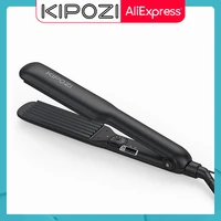 kipozi hair crimper 1 5 inch with circular arc r shaped angle plates ptc heater 30s fast heat up for curling