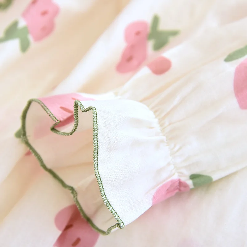 Sweet and Cute Sleepwear Women's Clothing Set 2 Pieces Cotton Thin Woman Clothes for Women Free Shipping Pullover Long Sleeve