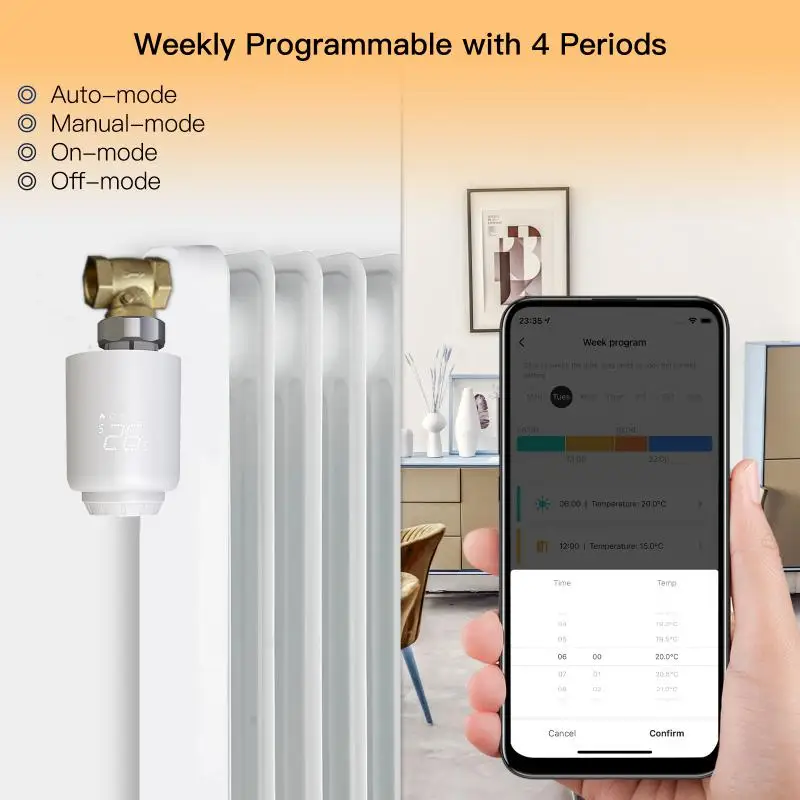 

Hub Required Temperature Controller Remote Valve Actuators Alexa Google Home Voice Control Wifi Thermostatic Radiator Tuya Smart