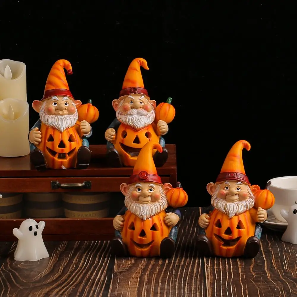 Милая Хэллоуин статуя гном тыквы с искусственной смолой поделки Тыква Статуя для