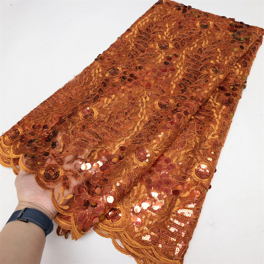 

Новейшая африканская Кружевная Ткань 5 ярдов 2023 Высококачественная швейцарская вышивка нигерийский материал для пошива одежды французское Тюлевое кружево