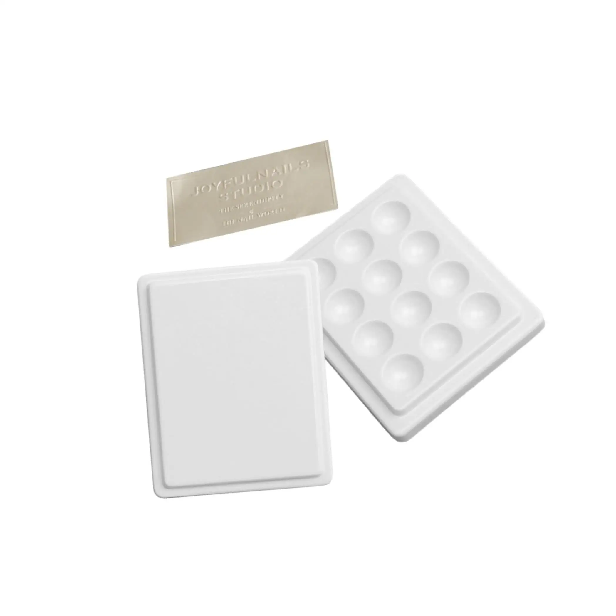 

12 Well Porcelain Gouache Watercolor Paint Palette with Cover