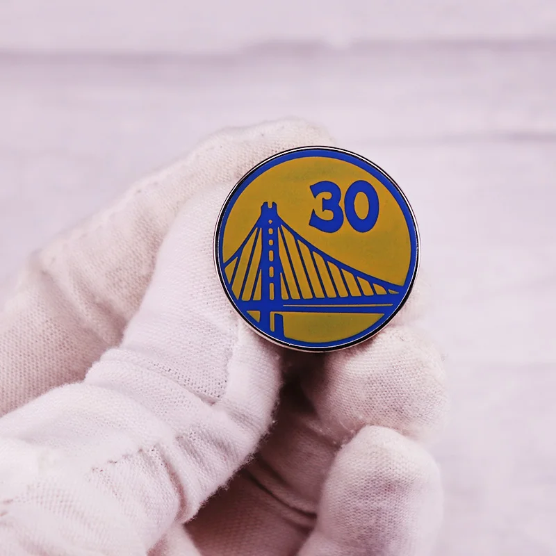 Эмалированная заколка с логотипом баскетбольной команды Golden State WWarriors Золотые
