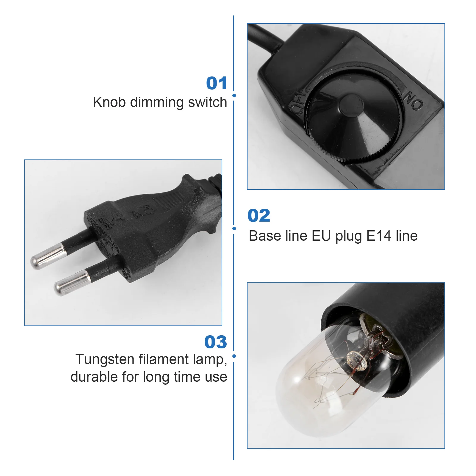 Вольфрамовая Лампа накаливания E14 15 Вт и кабель переключателя света с