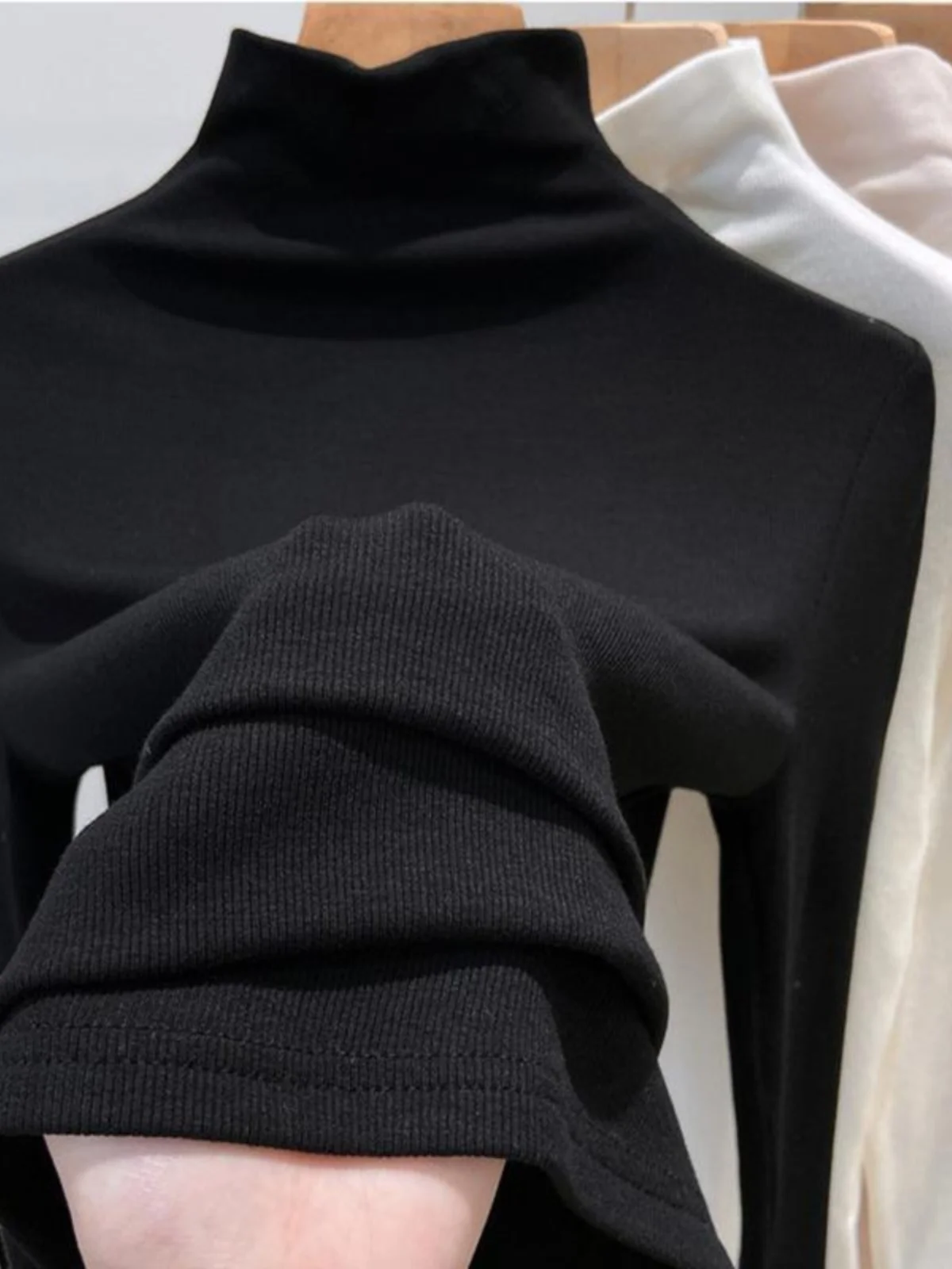 Half-high Collar Maillard Inner wear Bottoming Shirt Women Autumn and Winter Plus size Chubby Girl Slim fit Sweater Knit Long...