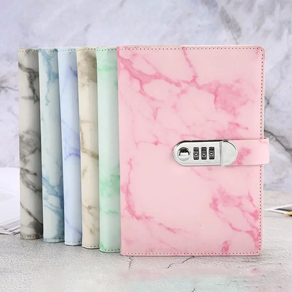 

Stationery Creative Handbook Hand Ledger Notebook Diary Thickened PU Leather A5 Password Book With Lock