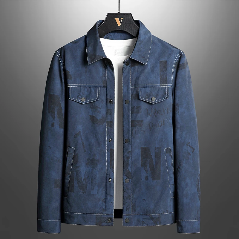 

Men Casual Jackets Male Streetwear Solid Color Turn Down Collar Single Breasted Coats Mens 2023 New Autumn Spring Bomber Jacket