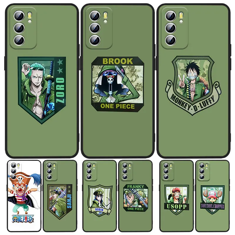 

One Piece Cartoon Character Phone Case For OPPO A5 A9 A12 A1K AX7 A72 A52 A31 A53 A53S A73 A93 A94 A74 16 2018 2020 Black luxury