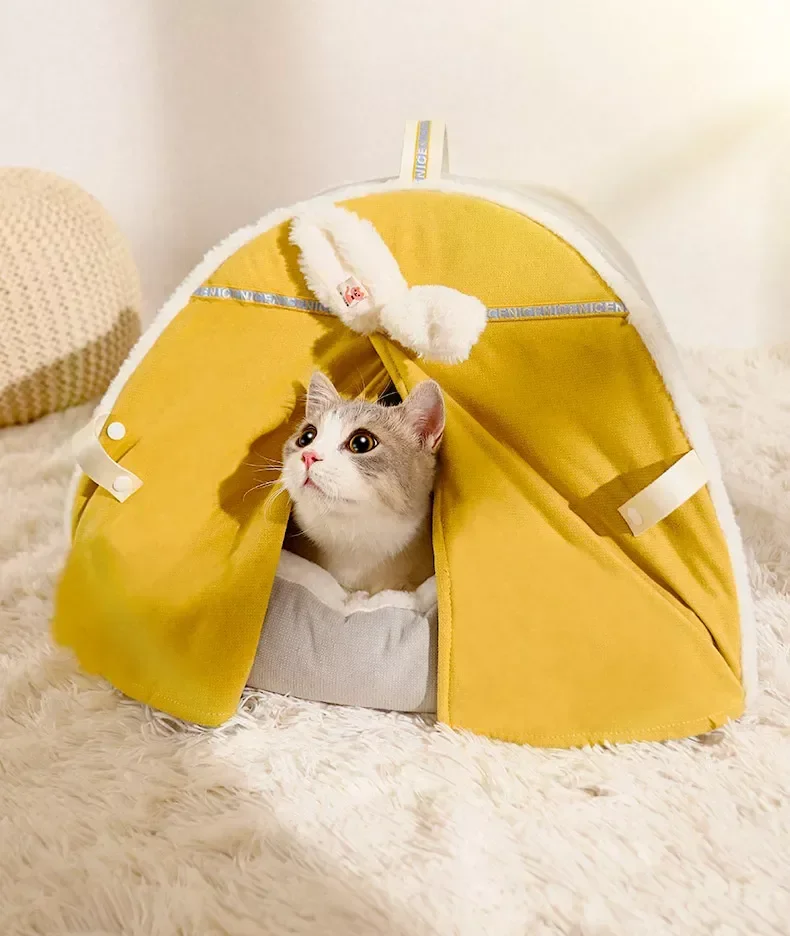 

Зимняя палатка для кошек, теплая кровать для кошек, съемная Толстая Подушка для сна, диван для собаки, Лежанка для кошки, товары для домашних ...