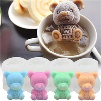 3d bear ice cube mold food grade silicone reusable ice cubes tray maker candle cake chocolate mould for wine whisky cocktail