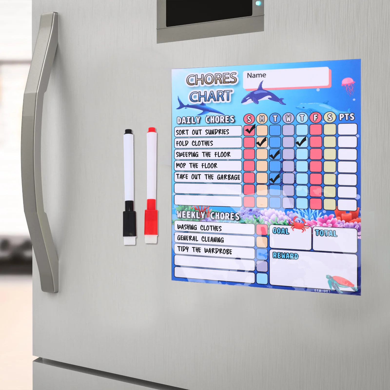 

Magnetic Whiteboard Household Chores Fridge Kids Accessory Cartoon Chart Children The Pet Behavior
