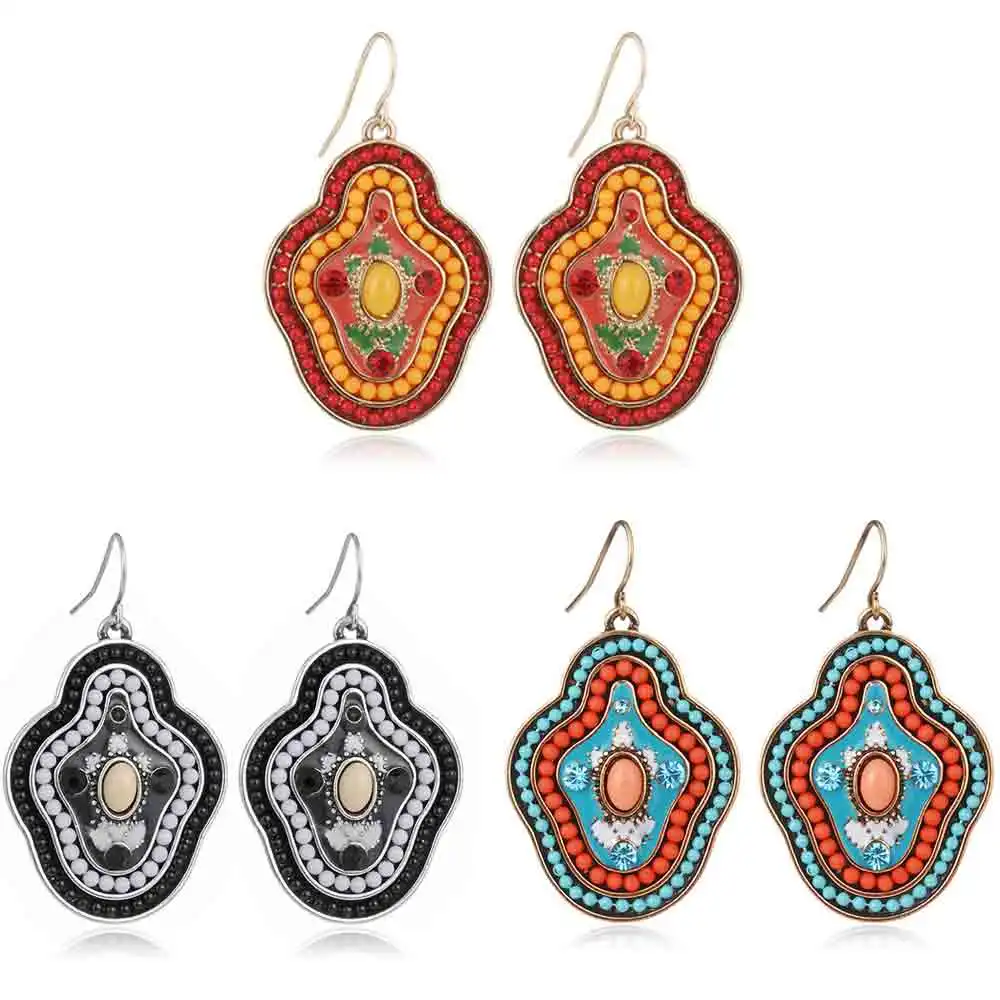 

New Bohemian Earring Vintage Jewelry Drop Earrings for Women with Alloy Beads Dangling Earrings Brincos 2023