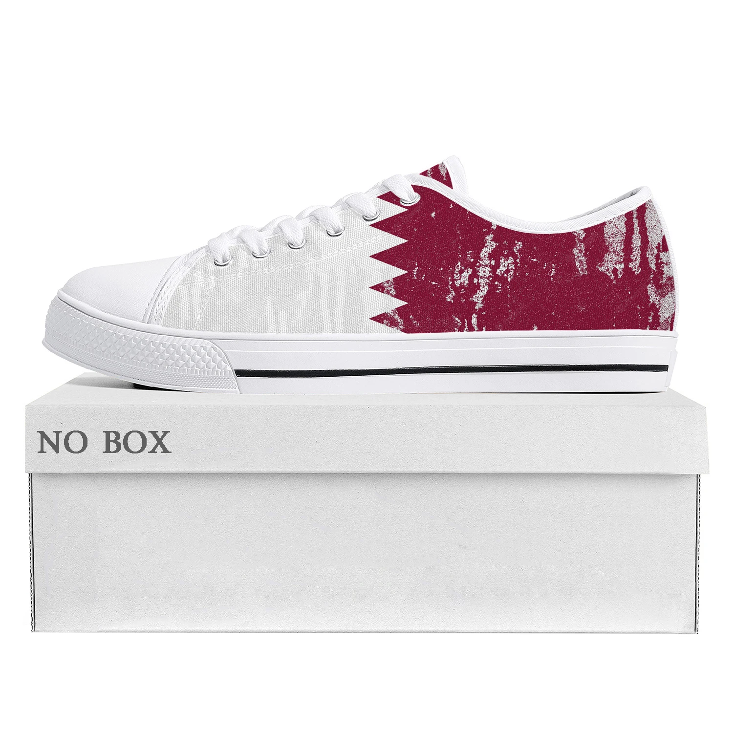 

Кроссовки мужские/женские низкие, парусиновые, повседневная обувь под заказ, с флагом Катара, для подростков