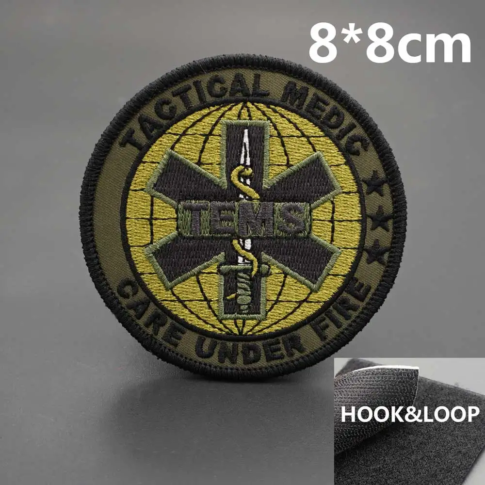 Tactical Medic EMS Military Embroidered Patches Armband Backpack Badge with Hook Backing for Clothing