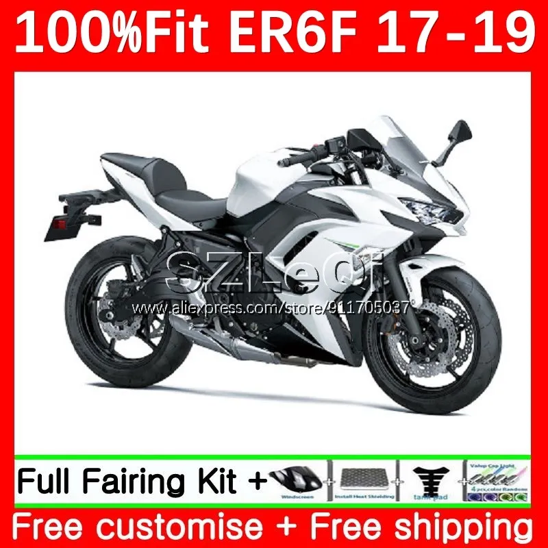 

Injection Body For KAWASAKI NINJA ER 6F 650R ER-6F ER6 F ER6F 17 18 19 650 2012 2017 2018 2019 OEM Fairing 96LQ.19 gloss white