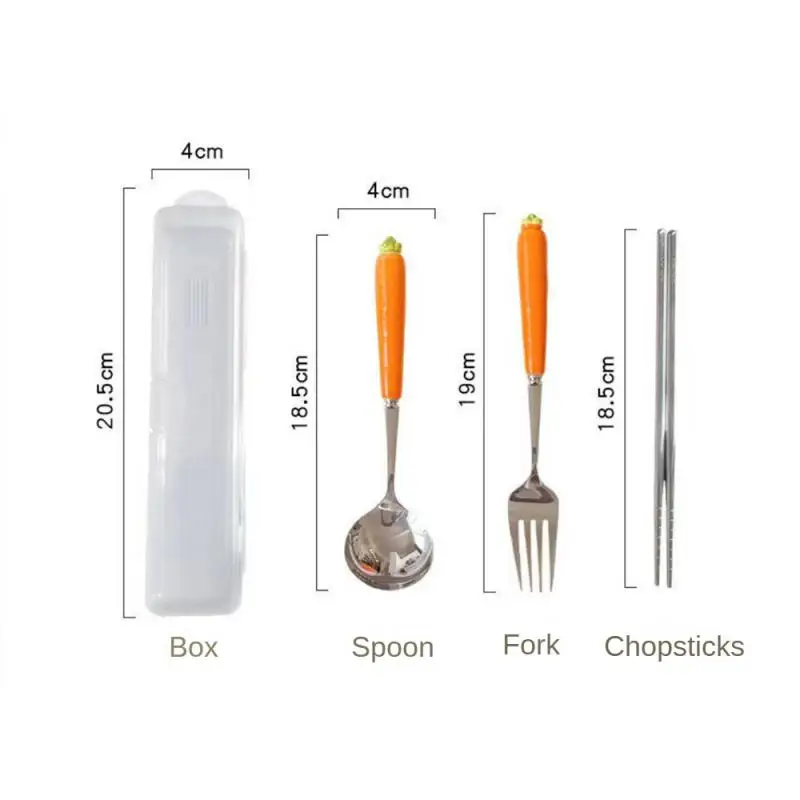 

Вилка из нержавеющей стали, керамический материал, набор посуды в коробке для удобного хранения, кухонный набор, легко носить с собой, товары для кейтеринга