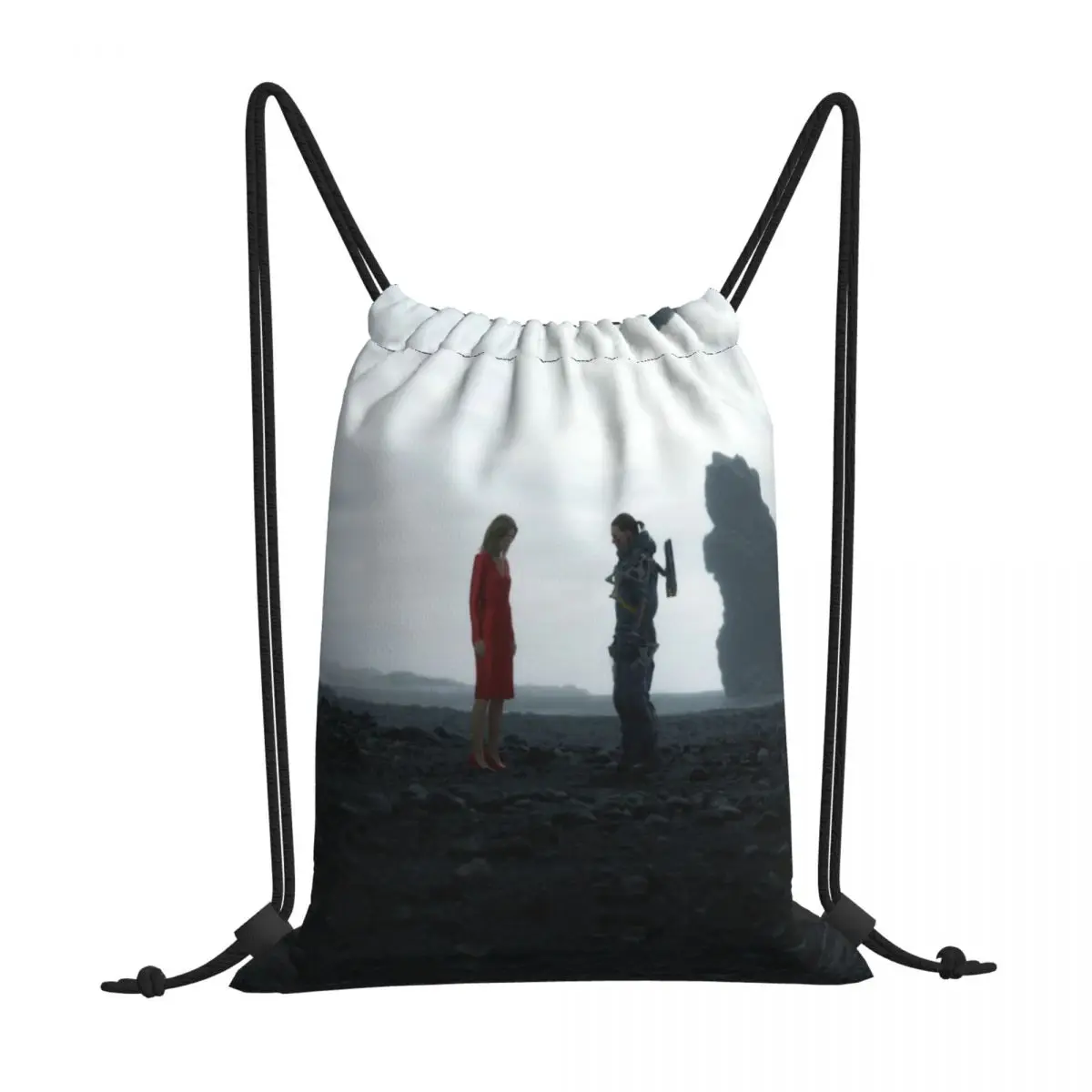 

Amelie And Sam Death Stranding Game Kawaii Drawstring Bags Shopping Shoe Teen Portable Rucksack Pouch