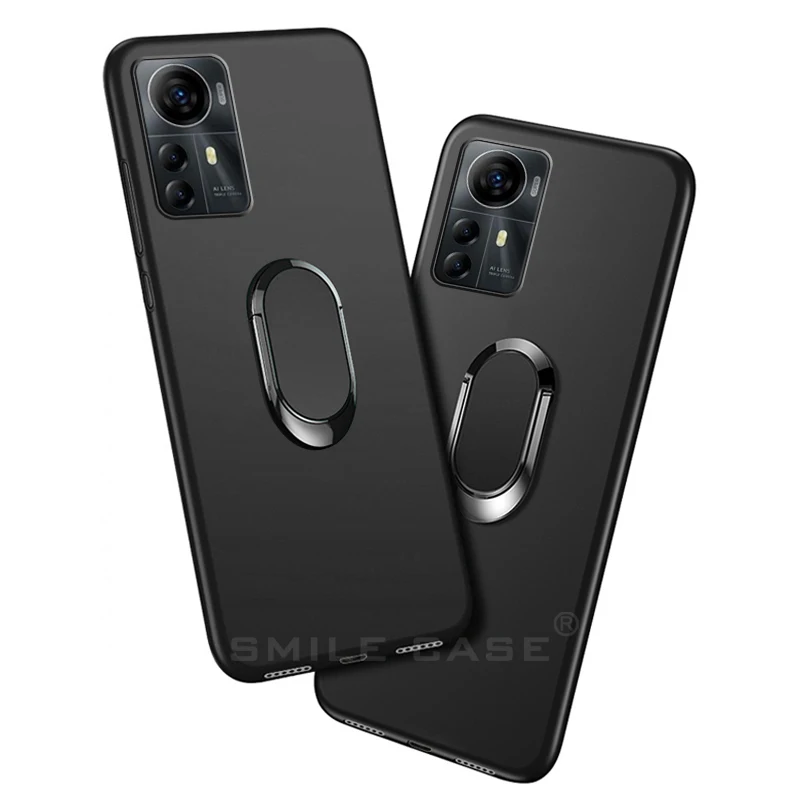 Фото Чехол для телефона для ZTE Blade V41 Smart чехол 6,75 дюйма, черный мягкий силиконовый чехол с кольцом на палец для ZTE Blade A72S, чехол №1