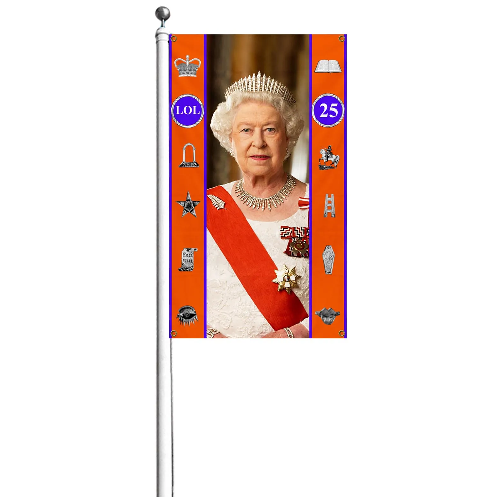 

2022 Union Jack Queens Platinums Jubilee Flag Featuring Her Majesty The Queen 70th Anniversary Celebrating Party Outdoor British