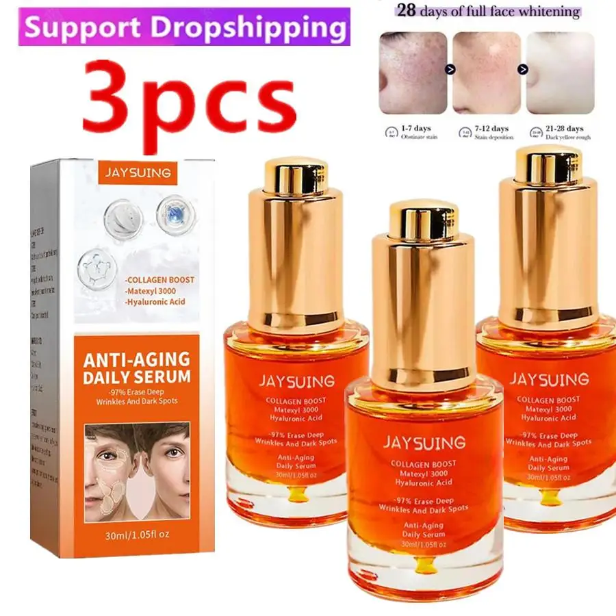 

3Pcs Instant Wrinkle Freckles Remover Face Serum Fade Dark Spots Fine Lines Lift Firm Anti-aging Essence Whitening Brighten Skin