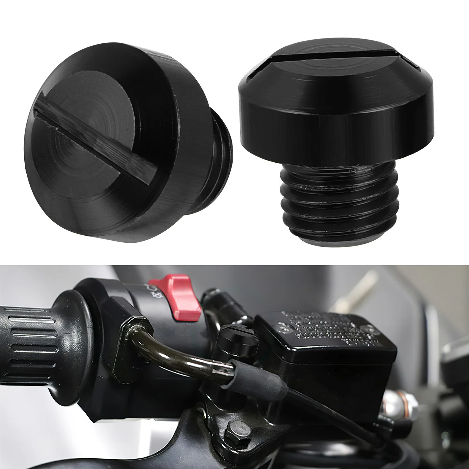 

2pcs Motorcycle Mirror Hole Screw Mirror Blanking Cover Mirror Hole Caps Supply