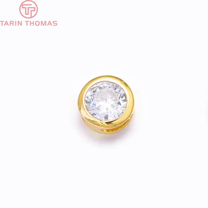 (4370)4 шт. 5 3 мм 7 6 24-каратное золотое покрытие бюстгальтеры с цирконом-прокладкой