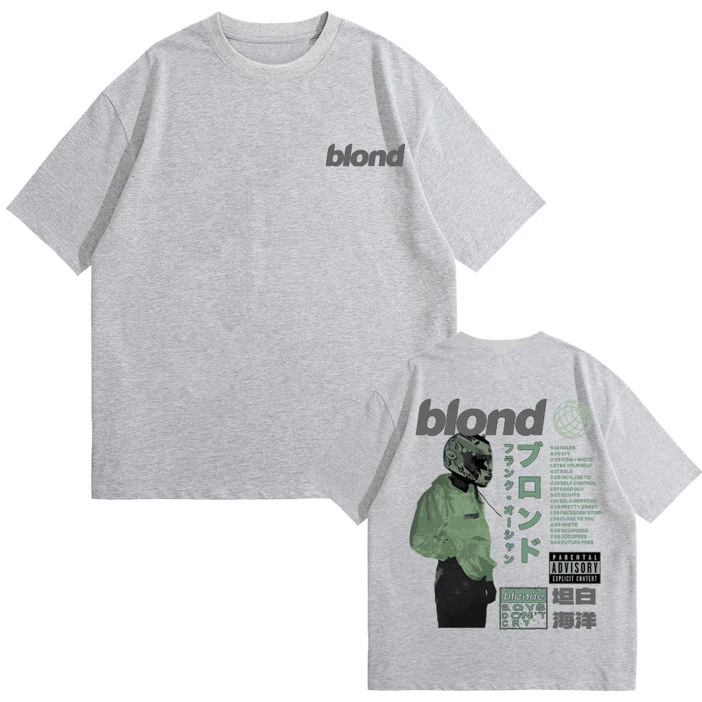 Мужские повседневные футболки из чистого хлопка рэпер Фрэнк двухсторонний принт