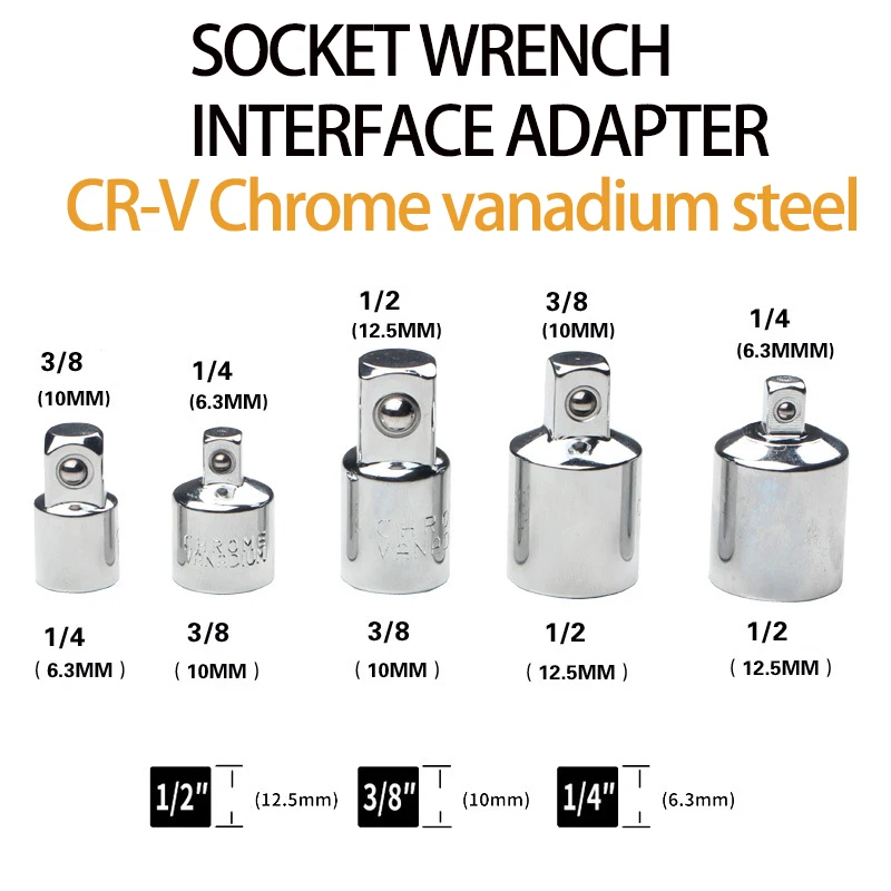 

Socket adapter ratchet wrench adapter 1/2 big fly turn 3/8 medium fly turn 1/4 small fly CR-V chrome vanadium steel