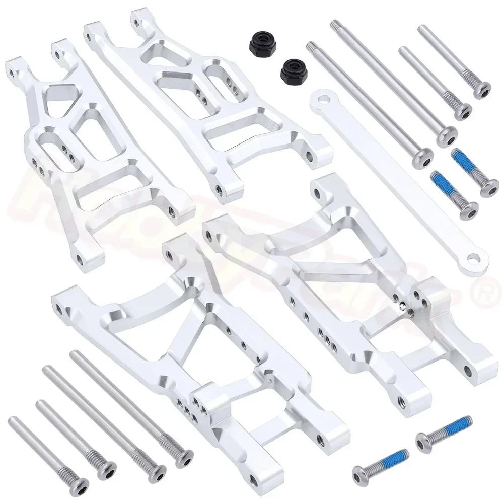 

Алюминиевые подвесные рычаги HobbyPark, передняя и задняя с галстуком для 1/10 Traxxas Slash 2WD, обновленные детали, замена 2555 3631 2532, серебристый