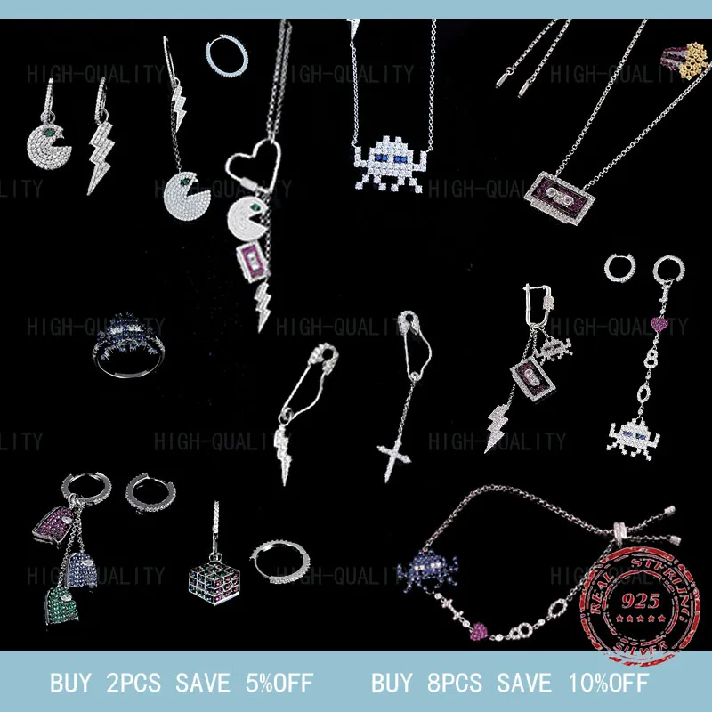 

High quality S925 Sterling Silver funny popcorn devil women's necklace personality trend women's brand