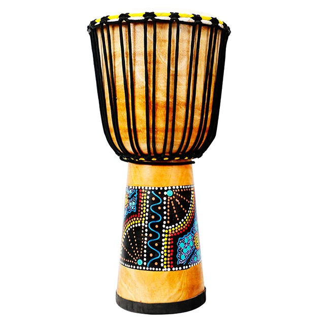 

11 ''деревянный кожаный Djembe Африканский барабан (цветная живопись)