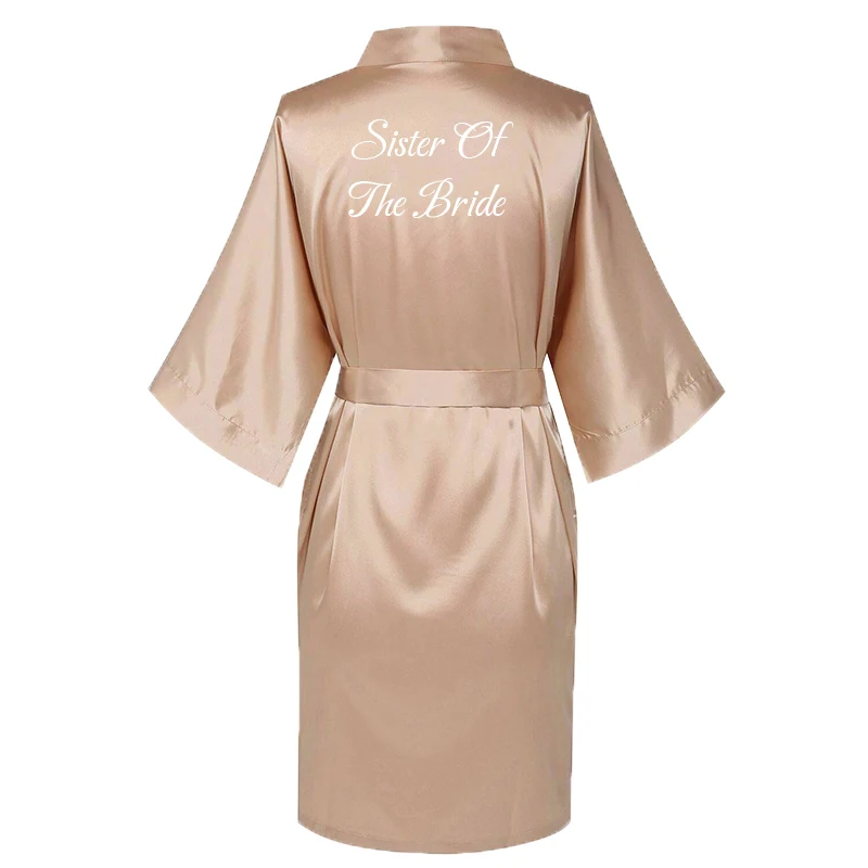 Silk Satin Robes Wedding Bathrobe Bride Bridesmaid Dress Plus Size Gown Women Clothing Sleepwear Maid of Honor Rose Gold