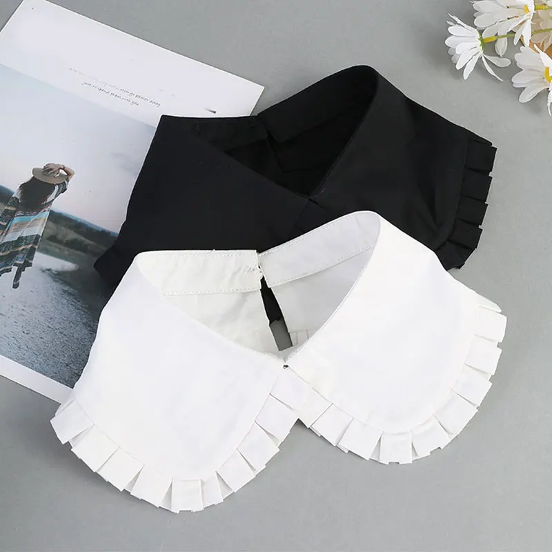 

2022 Summer Women Sweater Top Fake Collar Shawl Shoulder Wrap Lapel False Collars White Black Shirt Detachable Collar Woman Tie