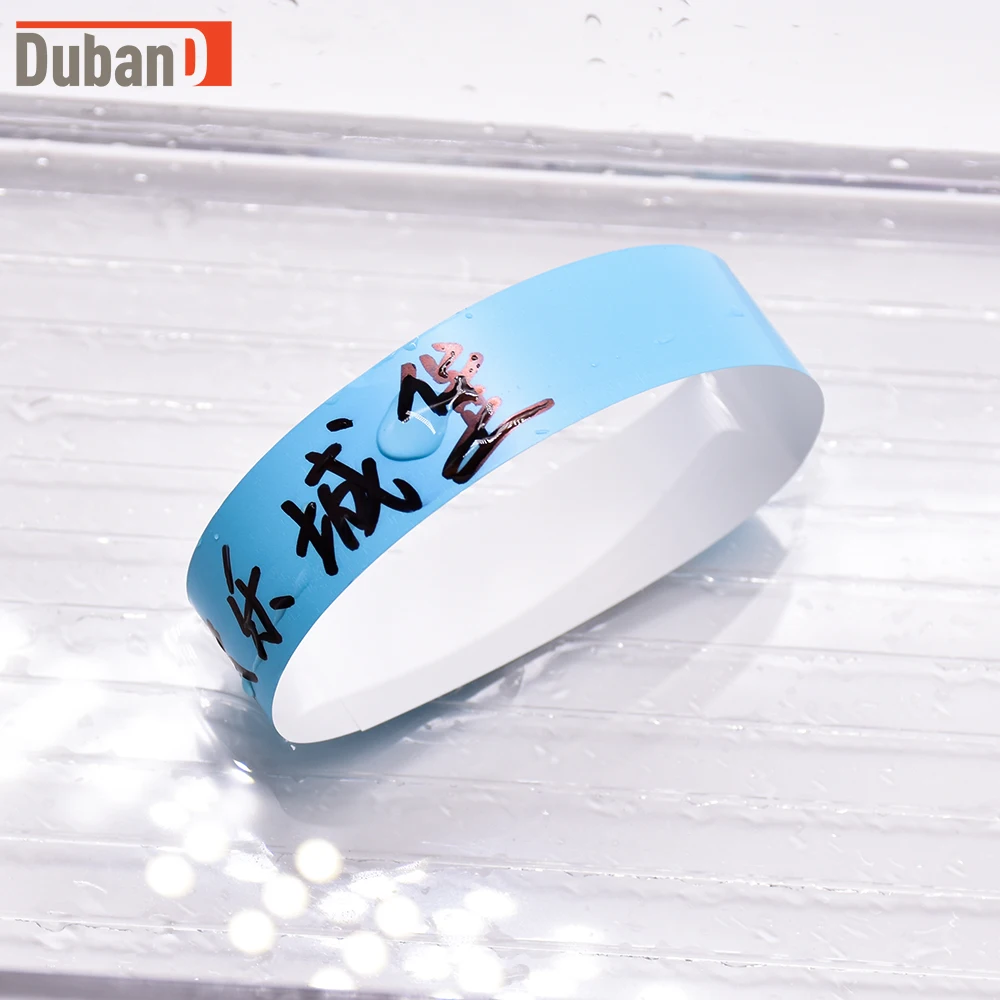 1000pcs Random 10 colors Active Wristband Bracelet , Waterproof Sticker, Disposable Tyvek Synthetic Paper Label, Wrist Hand