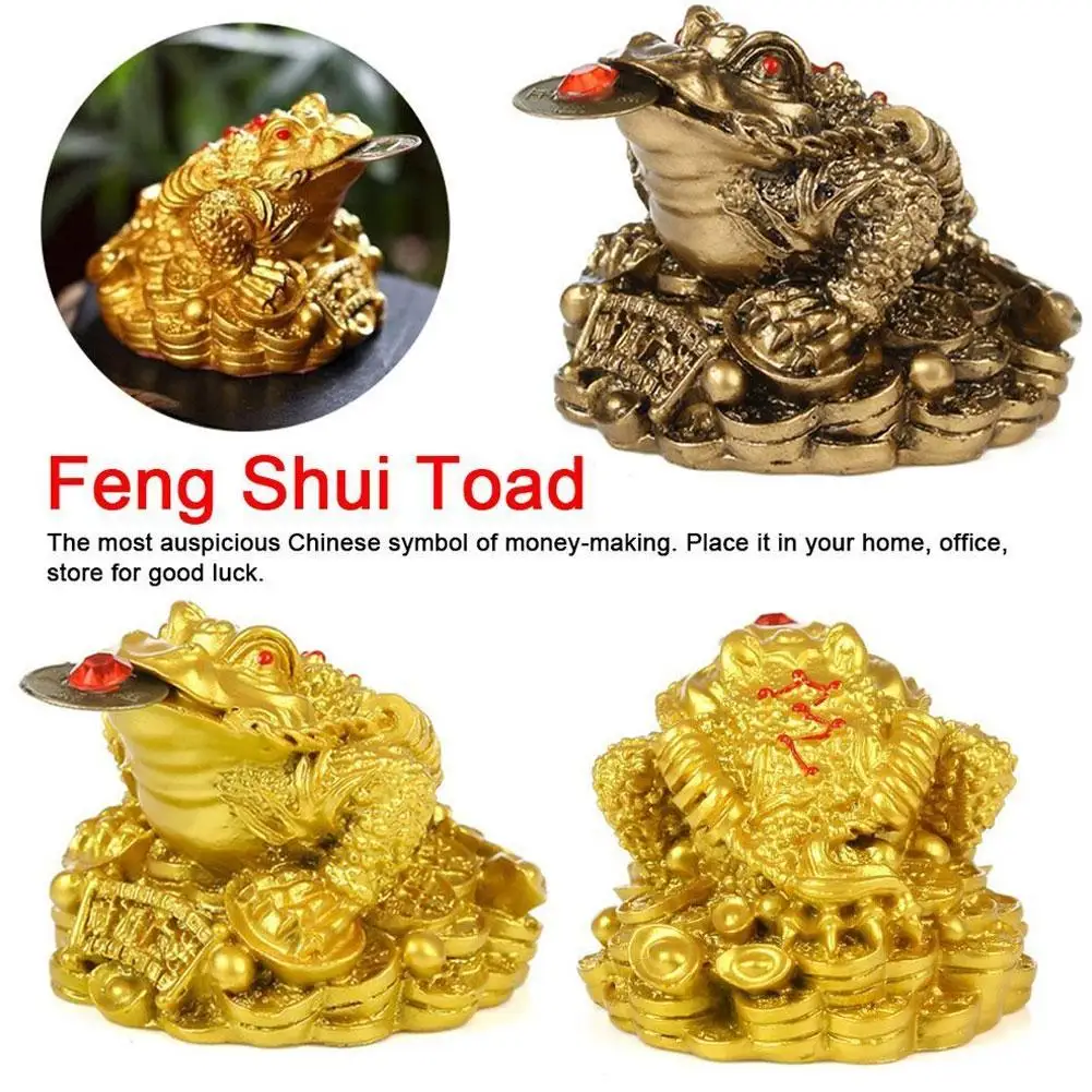 

New Gold Toad Money Fortune Wealth Chinese Lucky Golden Decoration Tabletop Gifts Office Toad Ornaments Lucky Home V8O3