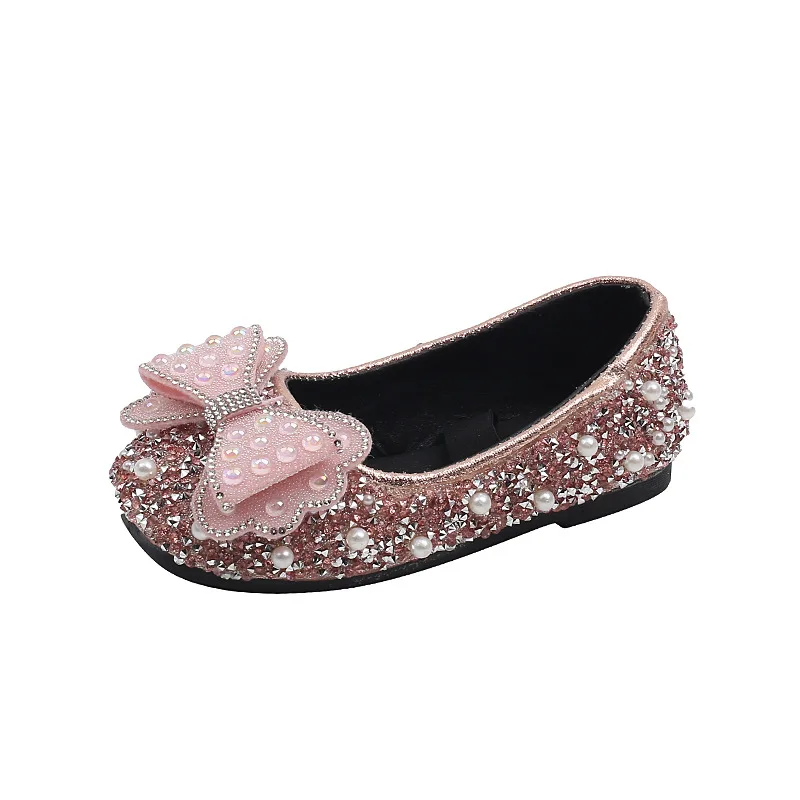 Женские кожаные туфли модная обувь для маленькой девочки с искусственным