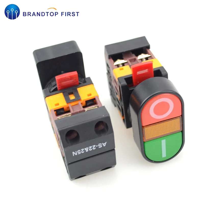 Пусковой переключатель с двумя кнопками и светодиодной лампой (монтажное