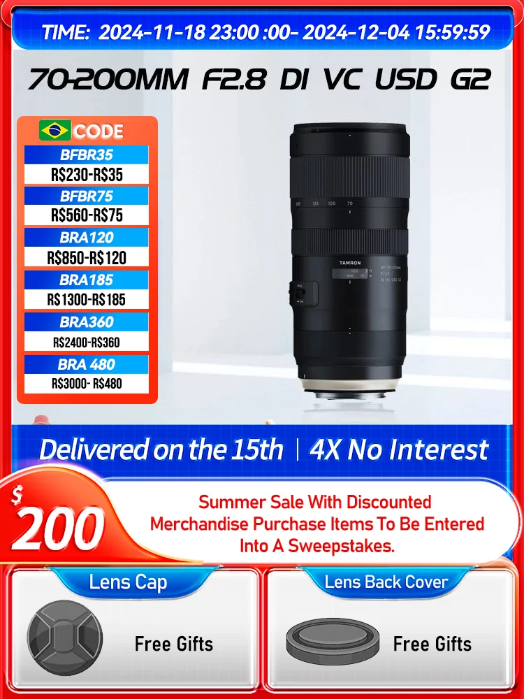 Объектив Tamron 70-200 мм F2.8 Di VC USD G2 70-180 III VXD