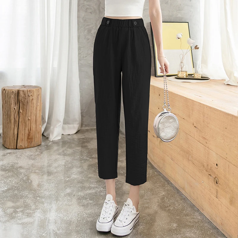 

Cheap wholesale 2022 spring summer new fashion casual Popular long women Pants woman female OL high waisted pants Loose pants